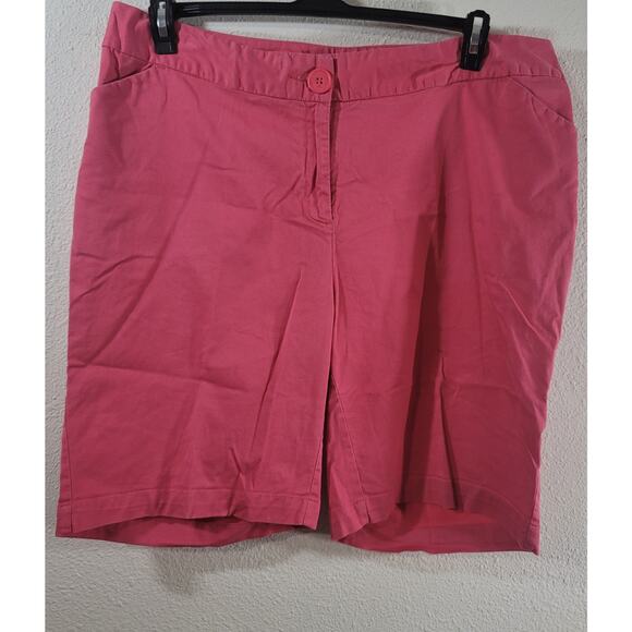 Avenue Pink Signature Chino Shorts 16 Lightweight Soft Stretch Slashed Pockets - Picture 1 of 5